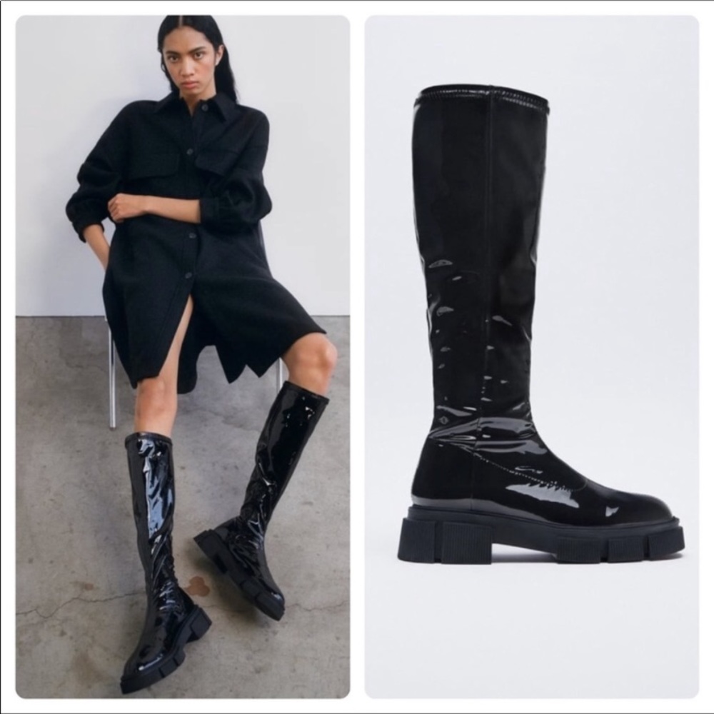 Zara Patent Leather Boots